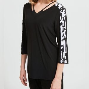 Joseph Ribkoff Black White Stretch Top 16/18
